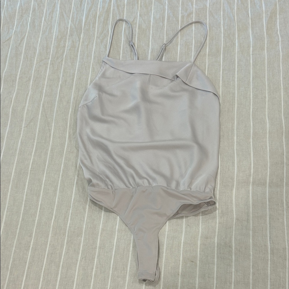 Astr Light Taupe Spaghetti-Strap Tank Bodysuit